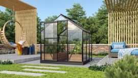 Växthus Vitavia Venus svart/glas 1,9x1,9m / 3,8m²