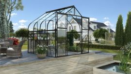 Växthus Vitavia Diana svart/glas 2,6x2,6m / 6,7m²