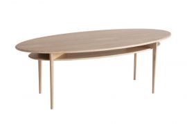 Oscarssons Möbel Celia soffbord oval 120cm h50 vitpigmenterad ek