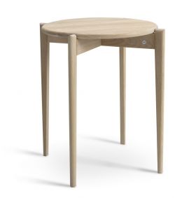 Tilia fåtöljbord runt 43cm h55 vitpigmenterad ek