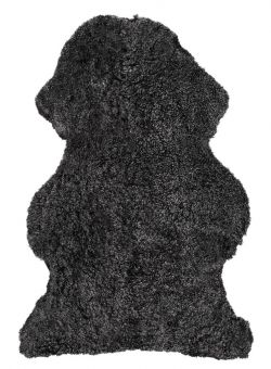 Skinnwille korthårigt fårskinn Curly dark/grå 95cm