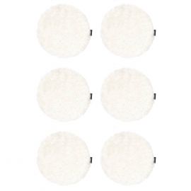 6-pack Fårskinnssits rund Curly vit 34cm Kampanj