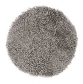 Skinnwille fårskinnssits rund Curly natural/grå 34cm 1-p