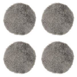 4-pack Fårskinnssits rund Curly natural/grå 34cm Kampanj