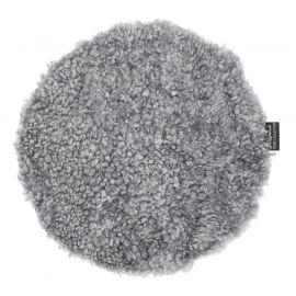 Skinnwille fårskinnssits rund Curly charcoal/grå 34cm 1-p