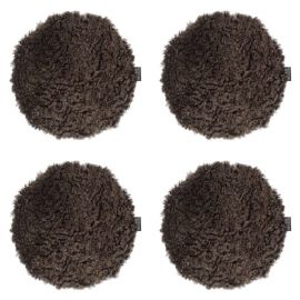 4-pack Fårskinnssits rund Curly brun 34cm Kampanj