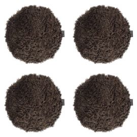 4-pack Fårskinnssits rund Curly brun 34cm Kampanj