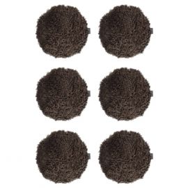 6-pack Fårskinnssits rund Curly brun 34cm Kampanj