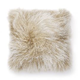 SkinnWille Kuddfodral lammskinn Shansi beige/snowtop 40x40cm