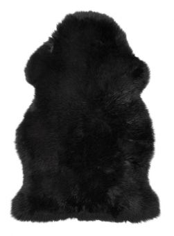 Gently långhårigt Fårskinn svart 100cm Skinnwille