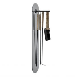 Ashi Kaminverktyg Vägg 86cm Brunbets 5 Delar
