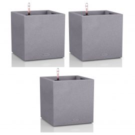 3-pack Självvattnande Kruka Canto Stone Low 30cm stengrå