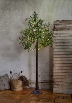 Olivec dekorationsträd oliv utomhus med LED 180cm