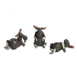 Tre små älgar brun 2-5cm