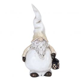 Tomten Dante med lykta vit 19.5cm
