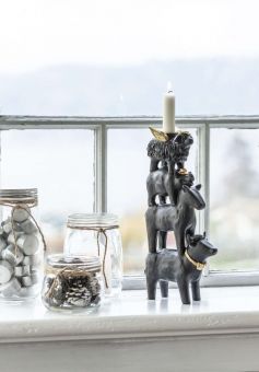 Ljusstake "Take a chance on me" svart 32cm