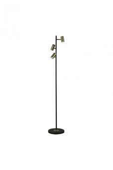 Gusto Golvlampa svart/matt mässing 135cm