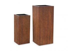 Ensi krukor corten fyrkant 2-set rost