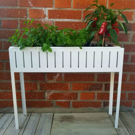 Funky Blomlåda på ben 70cm vit