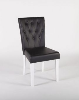 Halmstad stol 2-pack vitlack / svart konstläder