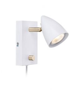 Ciro sänglampa dimmer vit/mässing