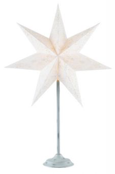 ARATORP STJÄRNA 45CM OFFWHITE PÅ ANTIKVIT FOT
