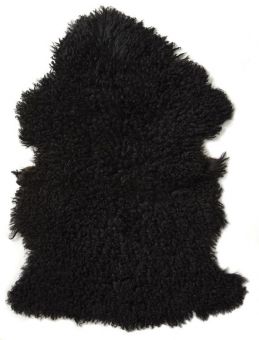 Ebony lockigt fårskinn 85cm Skinnwille