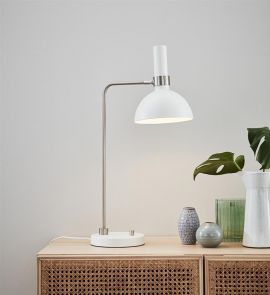 Larry bordslampa vit/stål 65cm