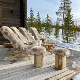 Gently fårskinnsfäll långhårig 180cm ljusbeige