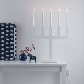 Markslöjd Sundstorp elljusstake vit 54cm miljöbild