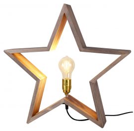 Lysekil trästjärna 50cm E27 brun inkl LED-lampa