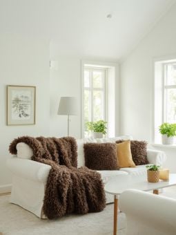 Fårskinnspläd imitation Wooly brun 120x180 cm