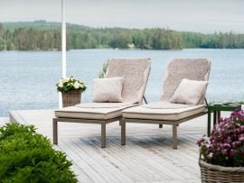 Fårskinnsimitation med söm Lumme sand 60x180cm