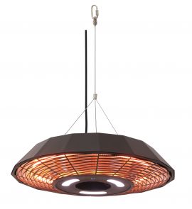 Terrassvärmare hängnade Modena 800-2000W svart med fjärr