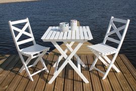 Gotland Grupp Vit, 2st Stolar + bord