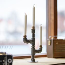 Ljusstake Thylda stålgrå - 3st ljus