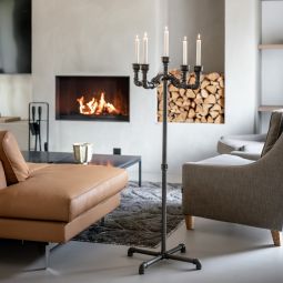 Kandelaber golv mattsvart - 5 ljus