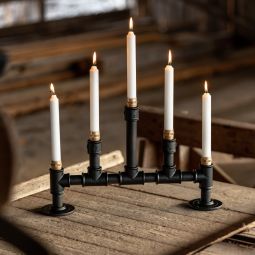 Ljusstake Penta mattsvart - 5st ljus