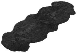 Fårskinnsfäll Aussie Doppio 17mm Black 60x190cm