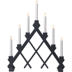 Rut elljusstake i trä grå 53cm