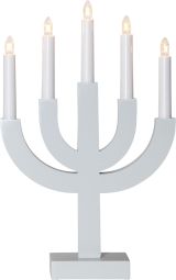 Adventsljusstake Selma trä grå 40cm