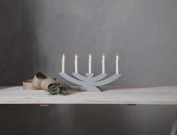 Navida ljusstake grå i trä 42cm