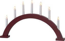 Adventsljusstake Trapp trä röd 57cm