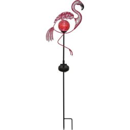 Solcellsdekoration rosa flamingo 80cm