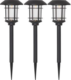 Fride Solcells-pollare 3-p svart 34cm