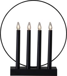 Star Trading Adventsljusstake Glossy trä svart 35cm