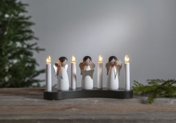 Angel choir adventsljusstake vit 15cm