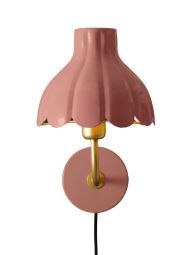 Wells Vägglampa mellanrosa/guld 21cm