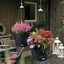 Nido självvattnade kruka Lechuza svart