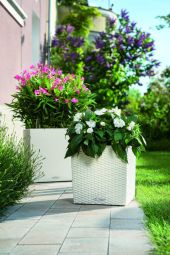 Lechuza Cube cottage vit 30x30cm självbevattnande